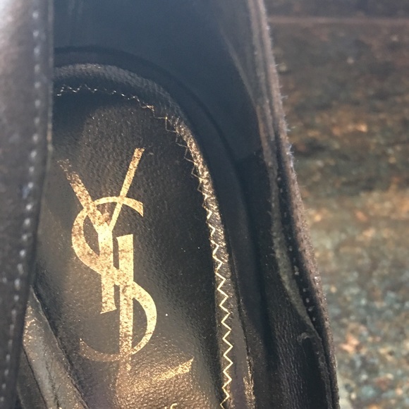 Black satin YSL open toe pump - Picture 5 of 5